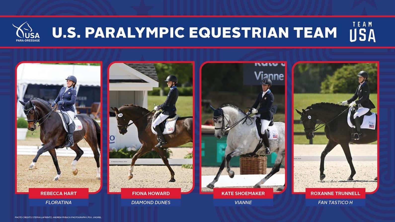 Meet Your 2024 Paris Paralympic Dressage Team